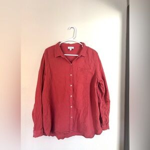 Jessica Simpson Pink Gauze Button Down Long Sleeve Shirt size XL